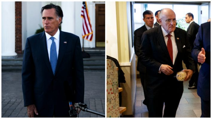 Mitt Romney (E) e Rudolph Giuliani são as favoritos para comandar a diplomacia americana (FOTOS: Hilary Swift/The New York Times; AP Photo/Evan Vucci)