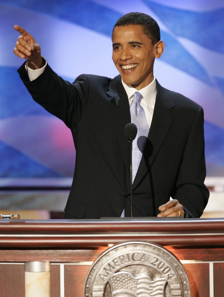 Então desconhecido, Barack Obama fala na convenção de Boston. Foto: Gary Hershorn/Reuters
