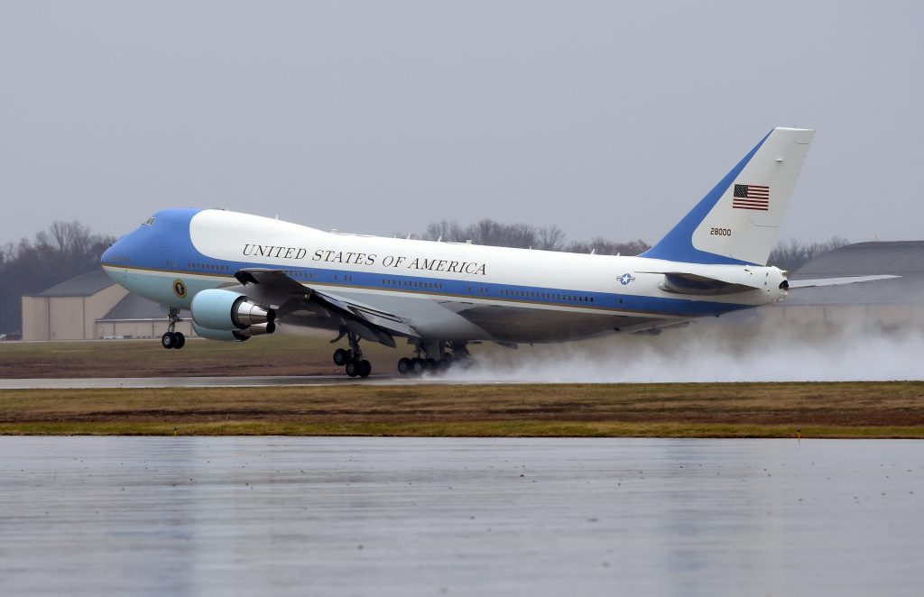 Air force One, with President Barack Obama aboard, takes off from Andrews Air Force Base, Md., Tuesday, Dec. 6, 2016. President-elect Donald Trump wants the government's contract for a new Air Force One canceled. (AP Photo/Susan Walsh)