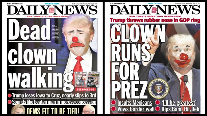 Capas do NY Daily News ironizam Donald Trump